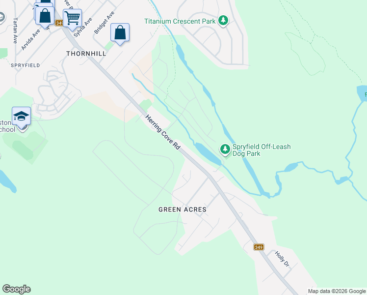 map of restaurants, bars, coffee shops, grocery stores, and more near 588A Herring Cove Road in Halifax