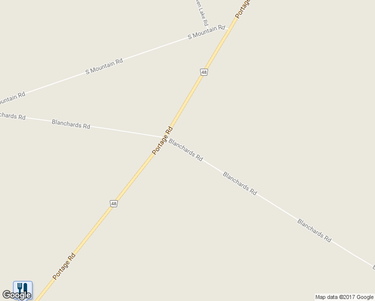 map of restaurants, bars, coffee shops, grocery stores, and more near Blanchards Road in Kirkfield