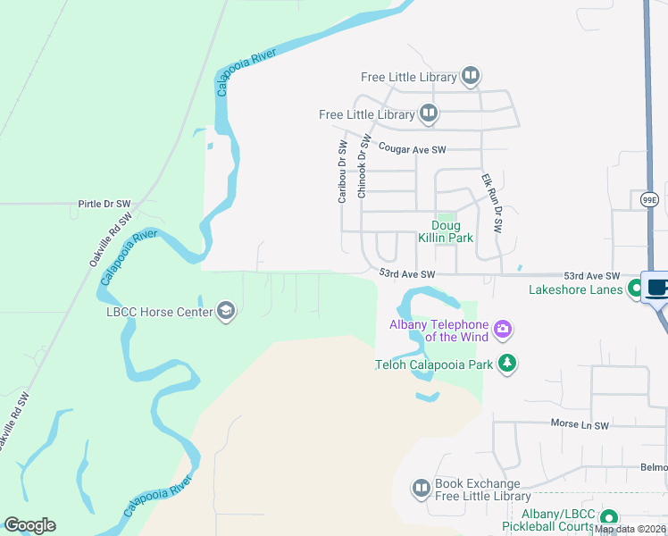 map of restaurants, bars, coffee shops, grocery stores, and more near 2211 53rd Avenue Southwest in Albany