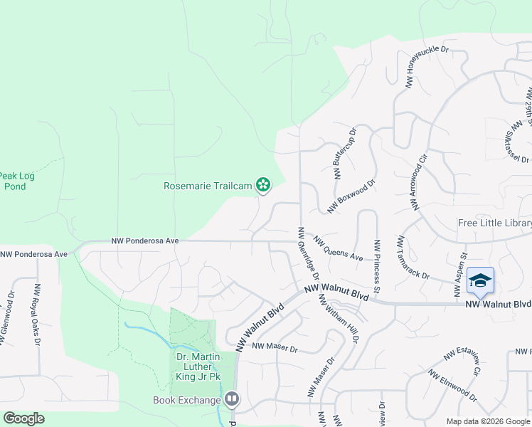 map of restaurants, bars, coffee shops, grocery stores, and more near 4653 Northwest Acacia Drive in Corvallis