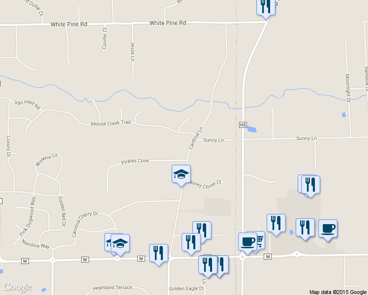 map of restaurants, bars, coffee shops, grocery stores, and more near 2085 Cardinal Ln in Green Bay