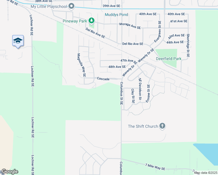 map of restaurants, bars, coffee shops, grocery stores, and more near 5188 Southeast Columbus Street in Albany