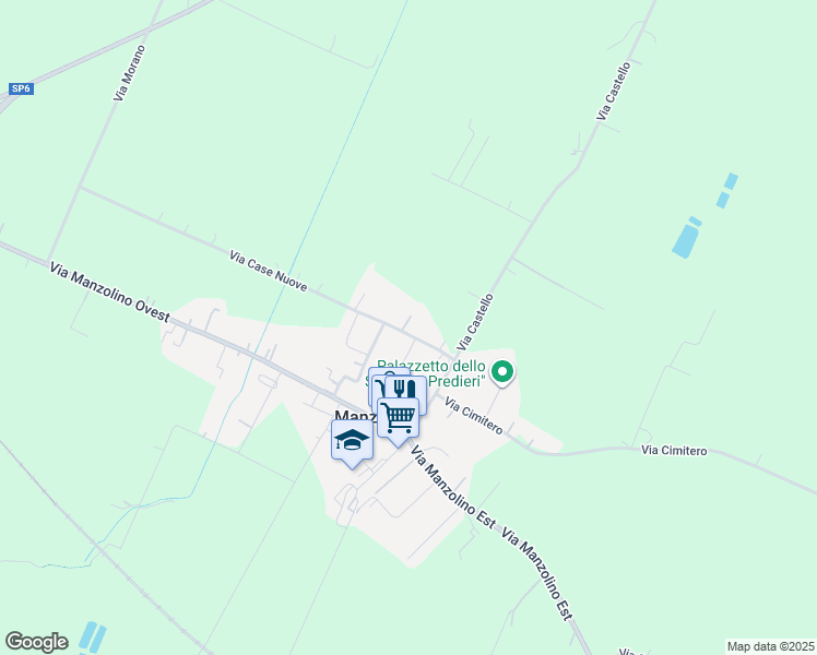 map of restaurants, bars, coffee shops, grocery stores, and more near 12 Via Case Nuove in Manzolino