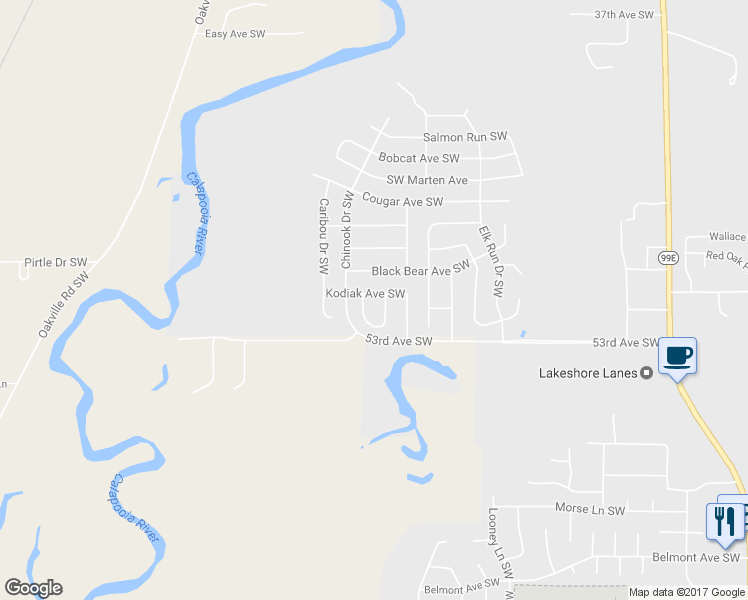 map of restaurants, bars, coffee shops, grocery stores, and more near 2002 Kodiak Avenue Southwest in Albany