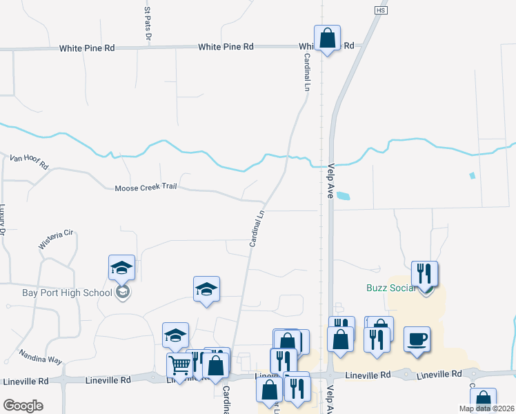 map of restaurants, bars, coffee shops, grocery stores, and more near 2085 Cardinal Lane in Green Bay