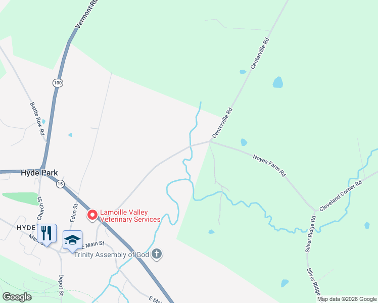 map of restaurants, bars, coffee shops, grocery stores, and more near 578 Centerville Road in Hyde Park