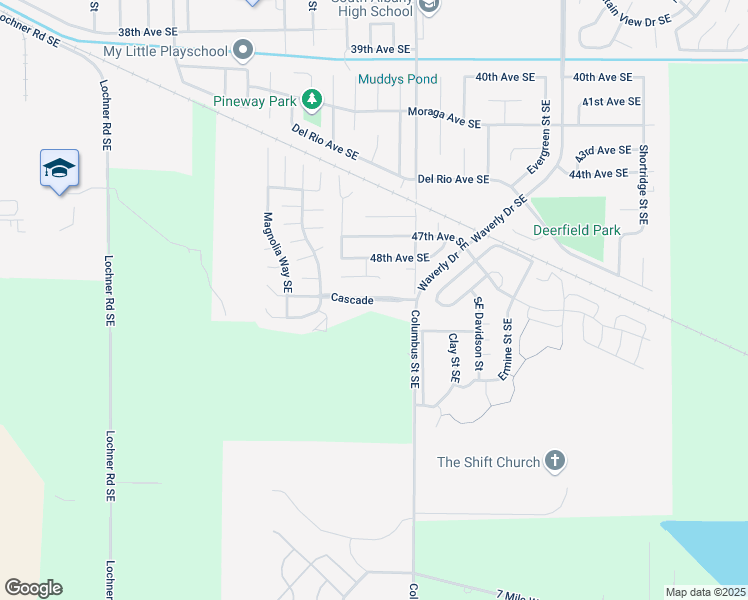 map of restaurants, bars, coffee shops, grocery stores, and more near 5188 Southeast Columbus Street in Albany