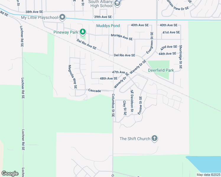 map of restaurants, bars, coffee shops, grocery stores, and more near 4819 Southeast Columbus Street in Albany