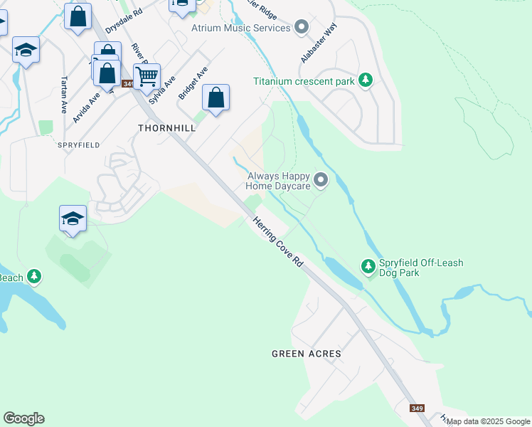 map of restaurants, bars, coffee shops, grocery stores, and more near 556 Herring Cove Road in Halifax