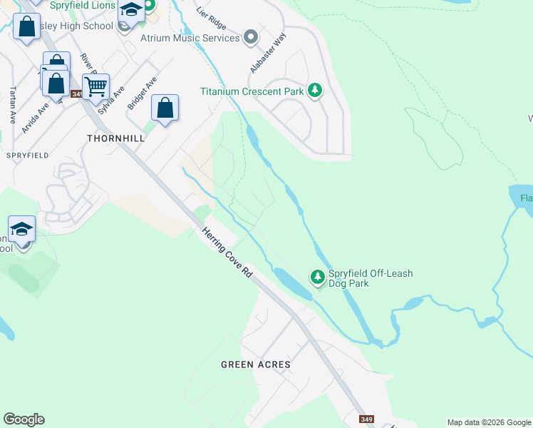 map of restaurants, bars, coffee shops, grocery stores, and more near 83 Golden Way in Halifax