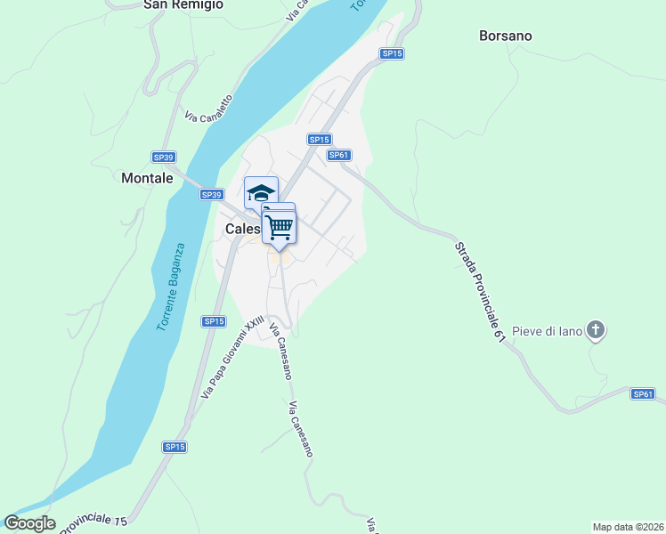 map of restaurants, bars, coffee shops, grocery stores, and more near 3 Via Antonio Vivaldi in Calestano