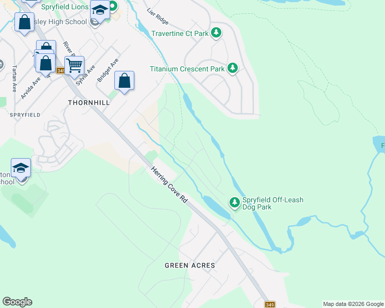 map of restaurants, bars, coffee shops, grocery stores, and more near 190 Honeygold Drive in Halifax