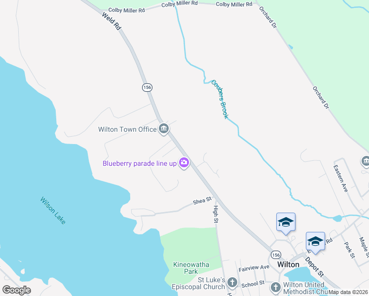 map of restaurants, bars, coffee shops, grocery stores, and more near 141 Weld Road in Wilton