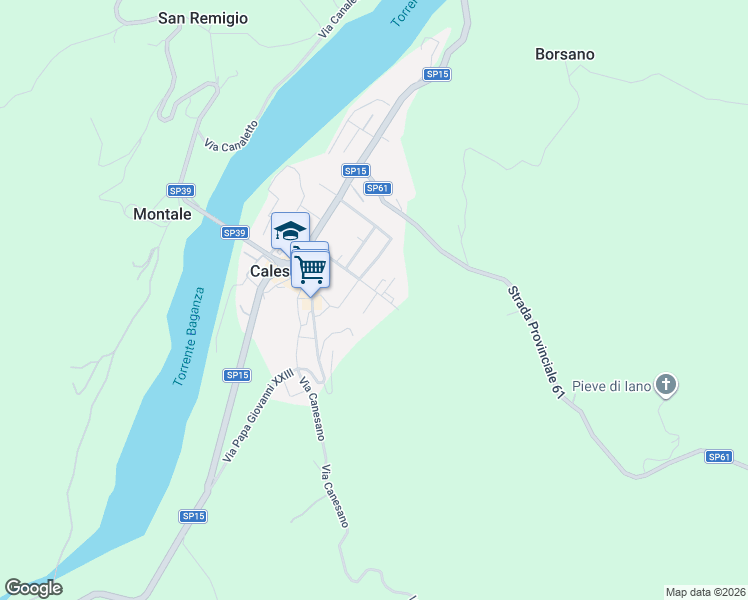 map of restaurants, bars, coffee shops, grocery stores, and more near 3 Via Antonio Vivaldi in Calestano