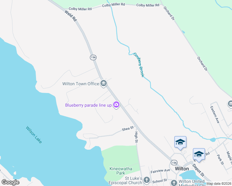 map of restaurants, bars, coffee shops, grocery stores, and more near 141 Weld Road in Wilton