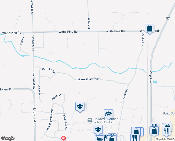 map of restaurants, bars, coffee shops, grocery stores, and more near 2153 Roberta Court in Green Bay