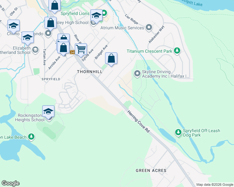 map of restaurants, bars, coffee shops, grocery stores, and more near 534 Herring Cove Road in Halifax