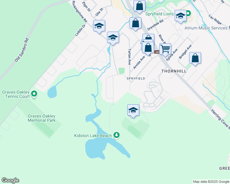 map of restaurants, bars, coffee shops, grocery stores, and more near 44 Fieldstone Street in Halifax