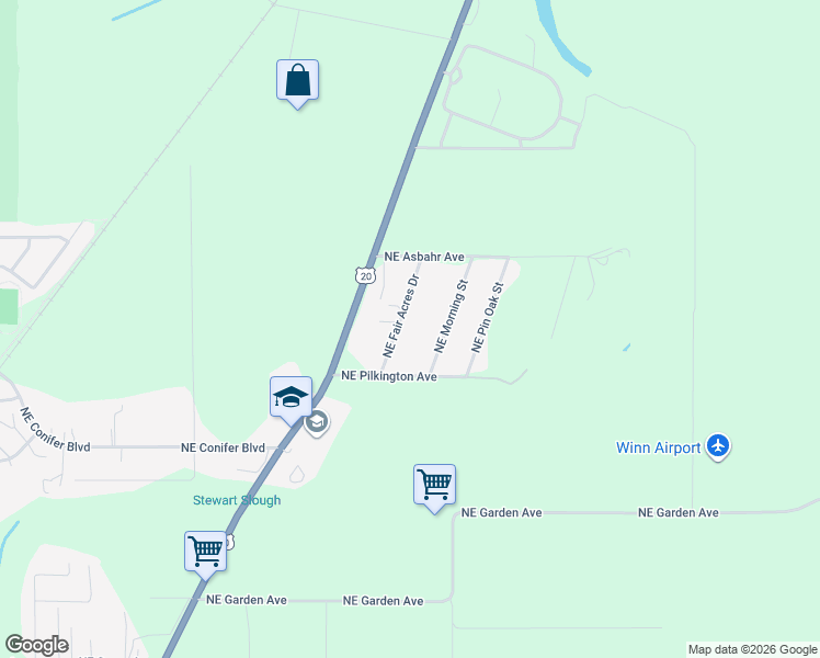 map of restaurants, bars, coffee shops, grocery stores, and more near 4105 Northeast Fair Acres Drive in Corvallis
