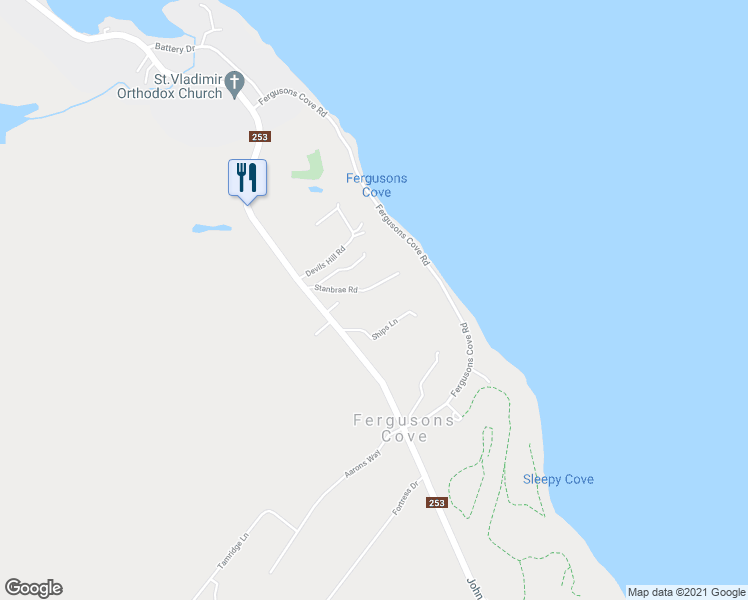 map of restaurants, bars, coffee shops, grocery stores, and more near 15 Stanbrae Road in Fergusons Cove