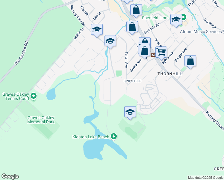 map of restaurants, bars, coffee shops, grocery stores, and more near 44 Fieldstone Street in Halifax