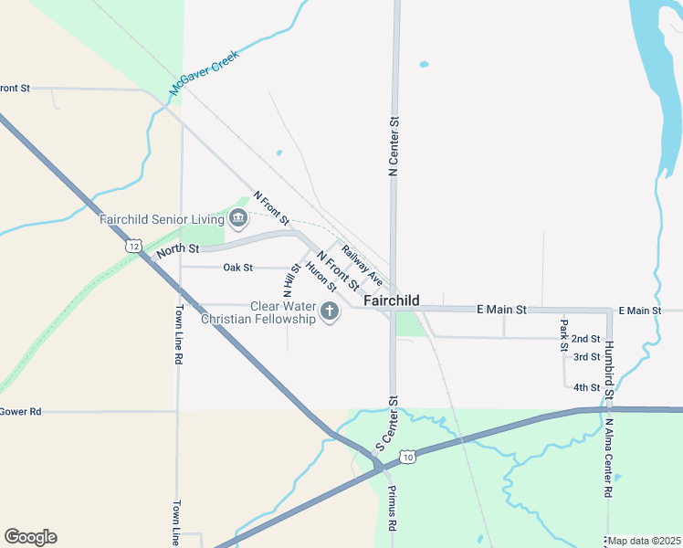 map of restaurants, bars, coffee shops, grocery stores, and more near 201 Farmer Street in Fairchild