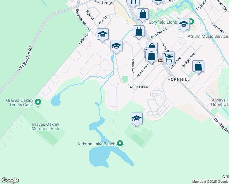 map of restaurants, bars, coffee shops, grocery stores, and more near 22 Feldspar Crescent in Halifax