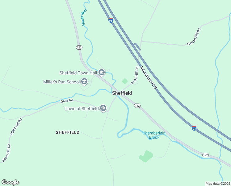 map of restaurants, bars, coffee shops, grocery stores, and more near 3125 Vermont 122 in Sheffield