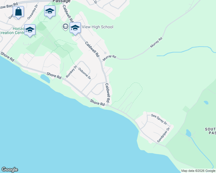 map of restaurants, bars, coffee shops, grocery stores, and more near 2048 Caldwell Road in Eastern Passage
