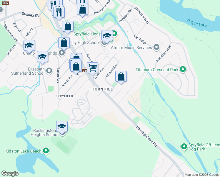 map of restaurants, bars, coffee shops, grocery stores, and more near 4 Lynnett Road in Halifax