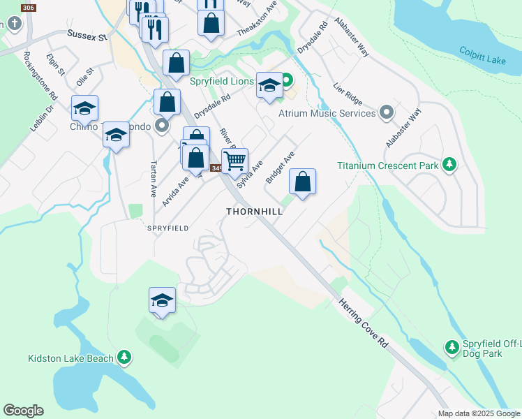 map of restaurants, bars, coffee shops, grocery stores, and more near in Halifax