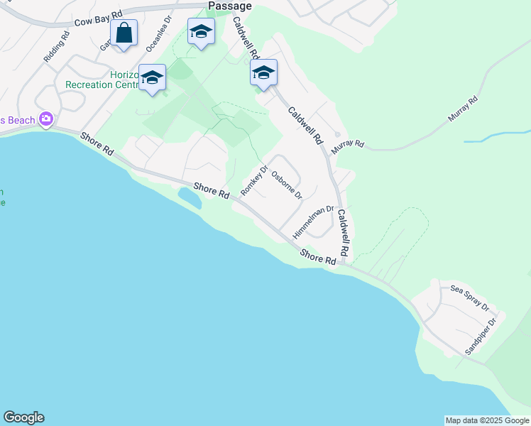 map of restaurants, bars, coffee shops, grocery stores, and more near 1996 Shore Road in Eastern Passage