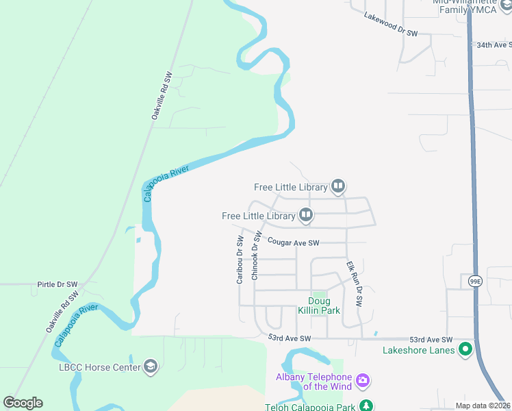map of restaurants, bars, coffee shops, grocery stores, and more near 2224 Marten Avenue Southwest in Albany