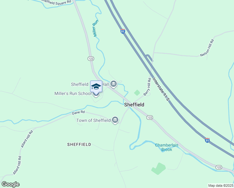 map of restaurants, bars, coffee shops, grocery stores, and more near 3165 Vermont 122 in Sheffield