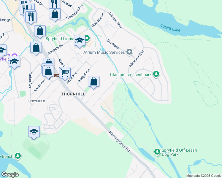 map of restaurants, bars, coffee shops, grocery stores, and more near 37 McIntosh Street in Halifax
