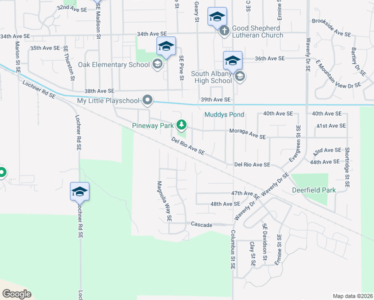 map of restaurants, bars, coffee shops, grocery stores, and more near 136 Columbus Place Southeast in Albany