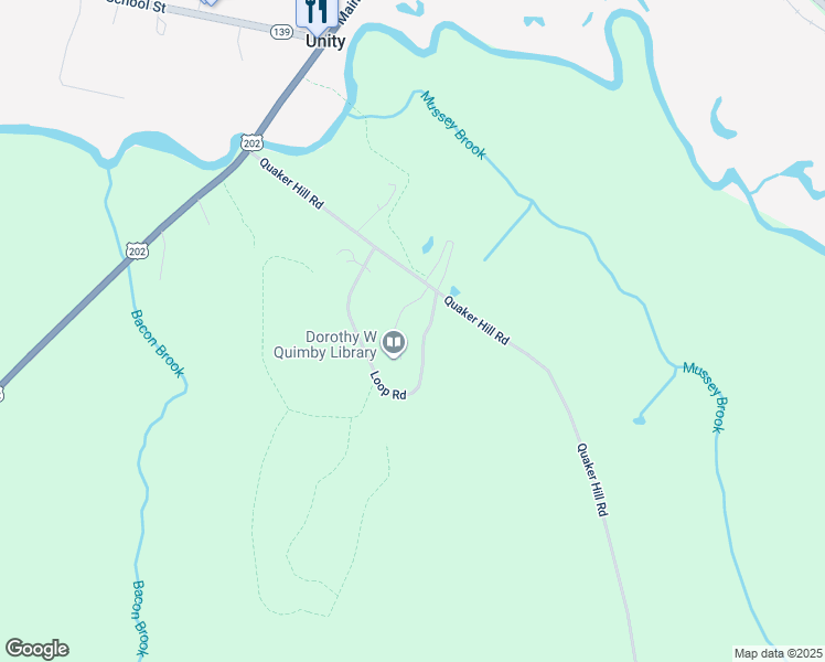 map of restaurants, bars, coffee shops, grocery stores, and more near 90 Quaker Hill Road in Unity