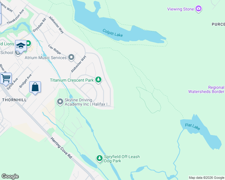 map of restaurants, bars, coffee shops, grocery stores, and more near 175 Mica Crescent in Halifax