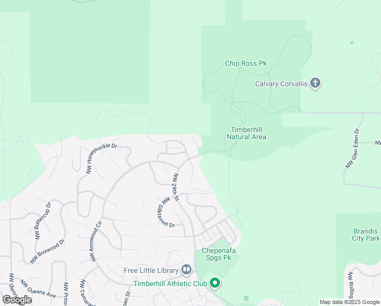map of restaurants, bars, coffee shops, grocery stores, and more near 3610 Northwest Bunting Drive in Corvallis