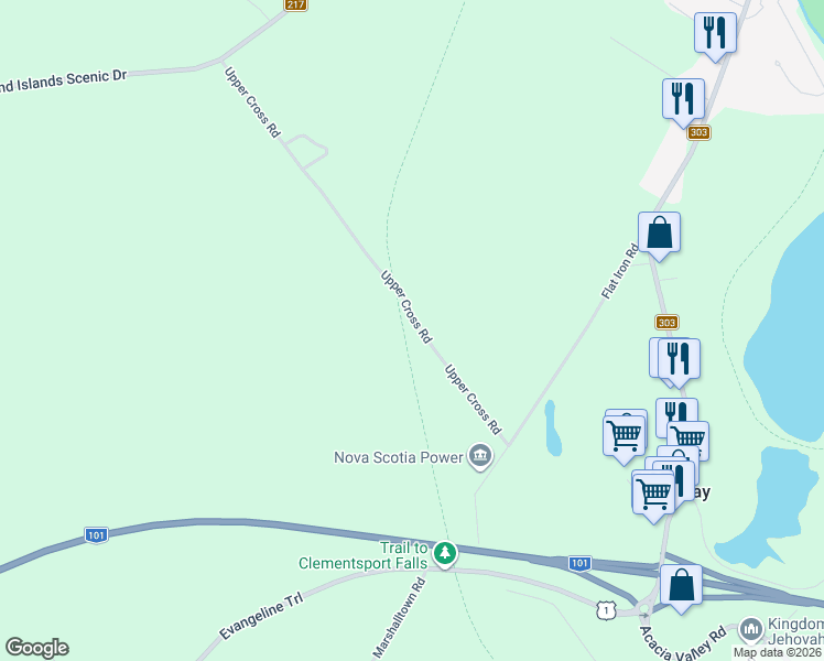 map of restaurants, bars, coffee shops, grocery stores, and more near 113 Upper Crossing Road in Digby