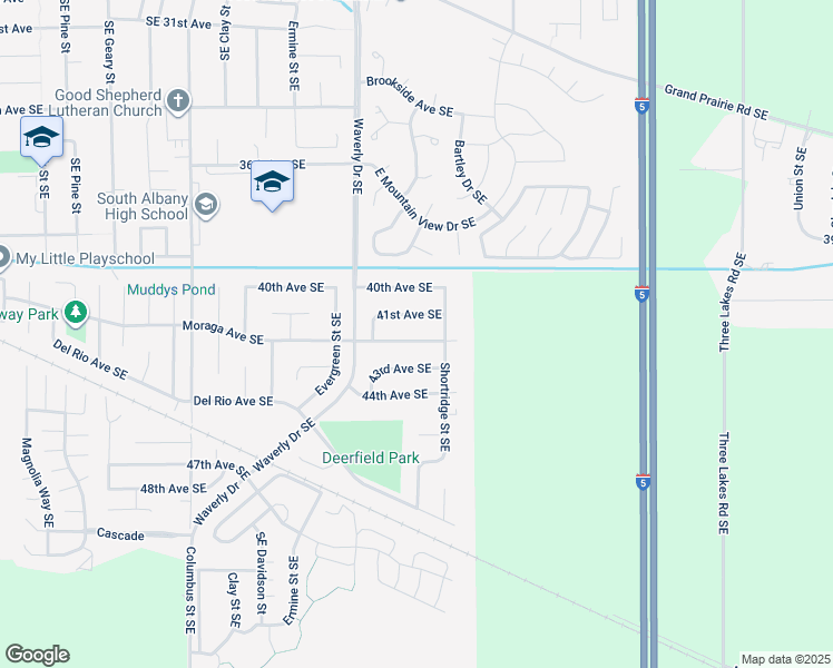 map of restaurants, bars, coffee shops, grocery stores, and more near 2970 Moraga Avenue Southeast in Albany