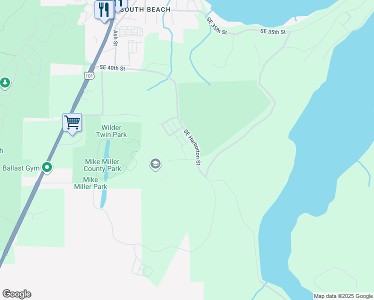 map of restaurants, bars, coffee shops, grocery stores, and more near 400 Southeast College Way in Lincoln County