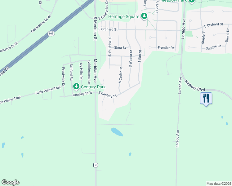 map of restaurants, bars, coffee shops, grocery stores, and more near 220 East Century Street in Belle Plaine