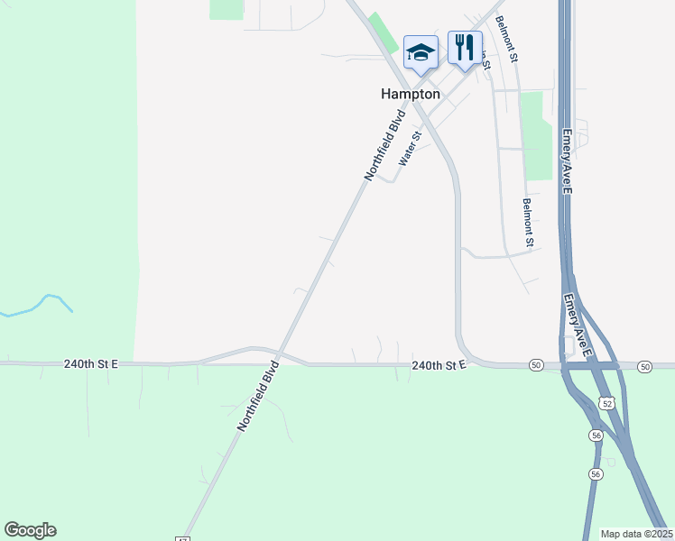 map of restaurants, bars, coffee shops, grocery stores, and more near 23708 Northfield Boulevard in Hampton