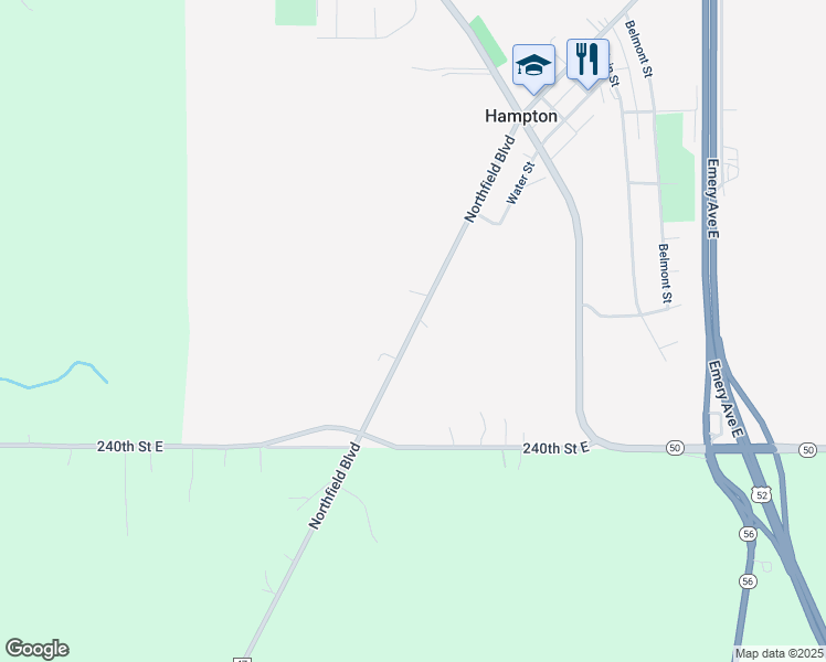 map of restaurants, bars, coffee shops, grocery stores, and more near 23708 Northfield Boulevard in Hampton