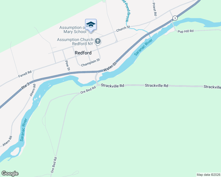 map of restaurants, bars, coffee shops, grocery stores, and more near 1379 Strackville Rd in Saranac