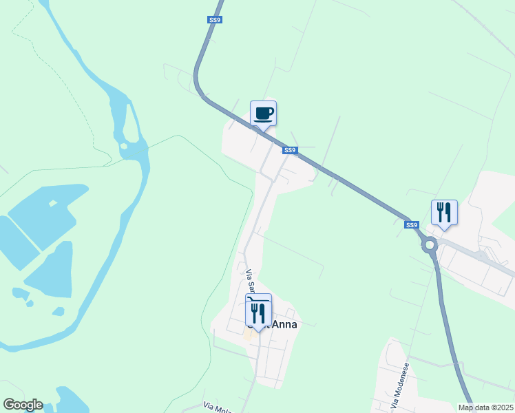 map of restaurants, bars, coffee shops, grocery stores, and more near 163 Via Sant Anna in Sant'Anna