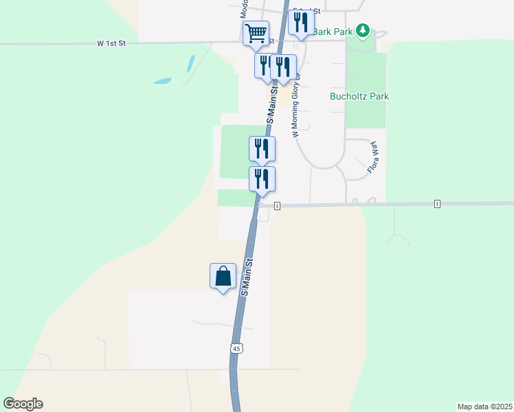 map of restaurants, bars, coffee shops, grocery stores, and more near 600 South Main Street in Clintonville