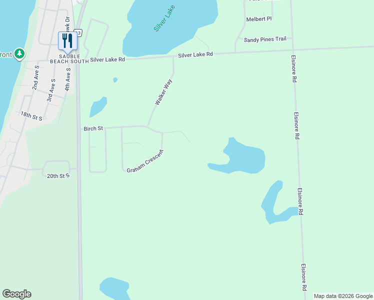 map of restaurants, bars, coffee shops, grocery stores, and more near 98 Birch Street in Sauble Beach