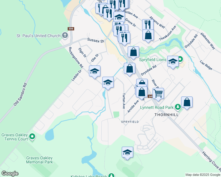 map of restaurants, bars, coffee shops, grocery stores, and more near 75 Ardwell Avenue in Halifax